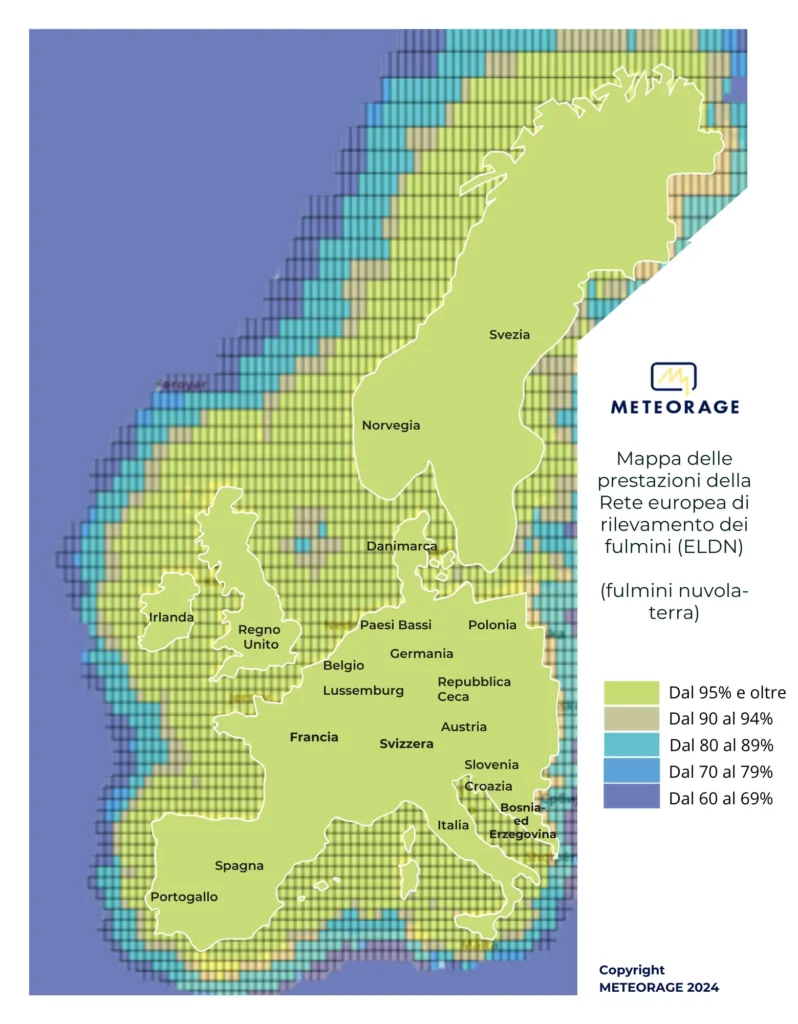 Rete europea di rilevamento dei fulmini (ELDN) di METEORAGE