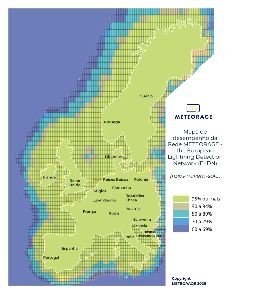 Mapa de desempenho da Rede METEORAGE ELDN PT