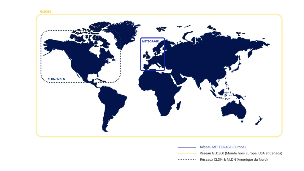 Réseaux METEORAGE GLD360 NLDN CLDN