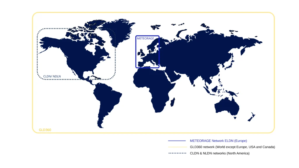 Réseaux METEORAGE GLD360 NLDN CLDN EN